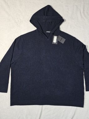 NAADAM Navy Hooded Cashmere Sweater